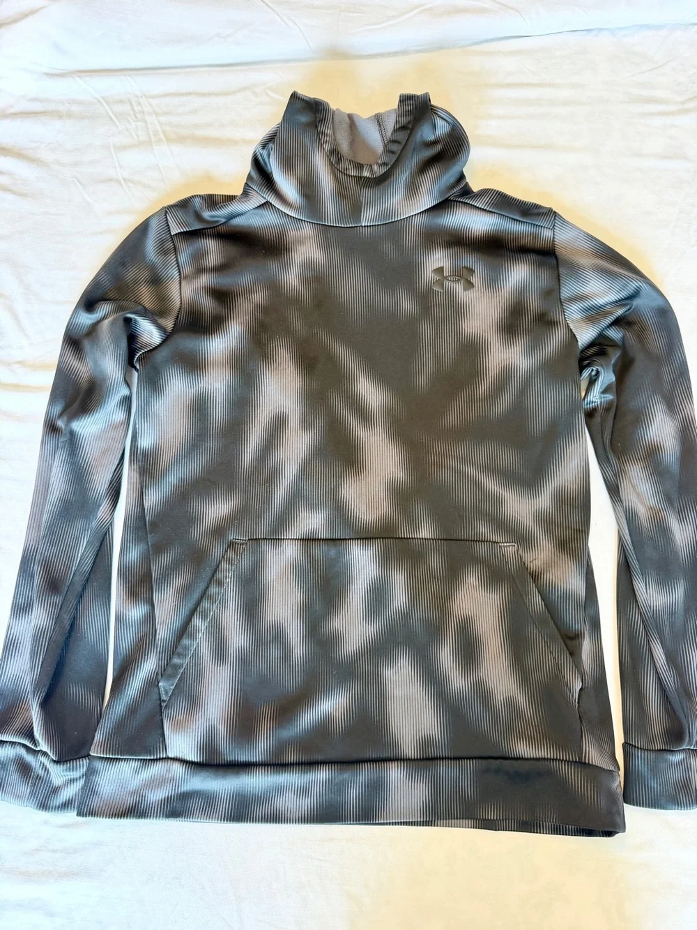 Under Armour Black and Gray Tie-Dye Pullover Hoodie